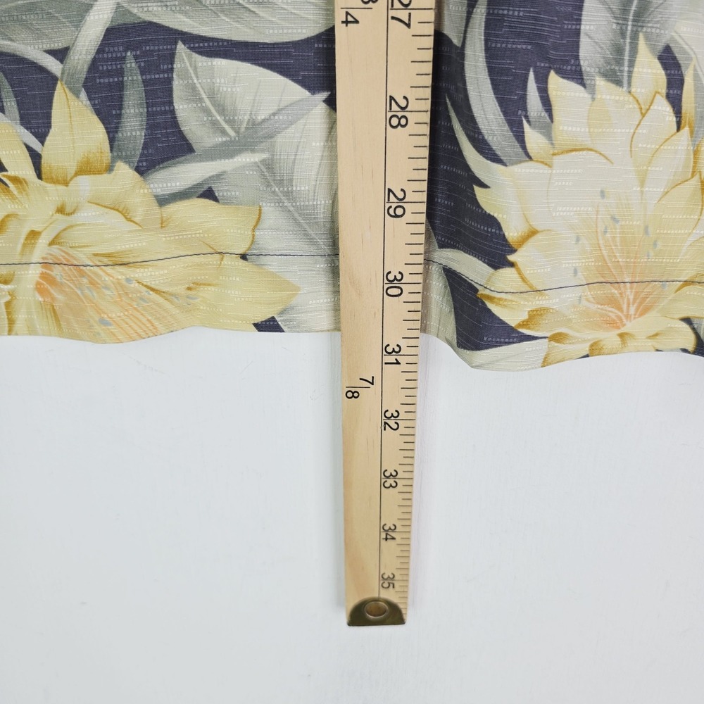 Tommy Bahama Men's Large 100% Silk Floral Hibiscus Camp Shirt Blue Yellow Green - Picture 6 of 8